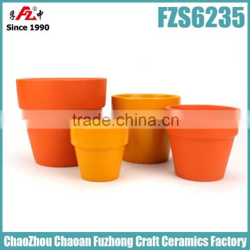 Colorfull painted terracotta pots