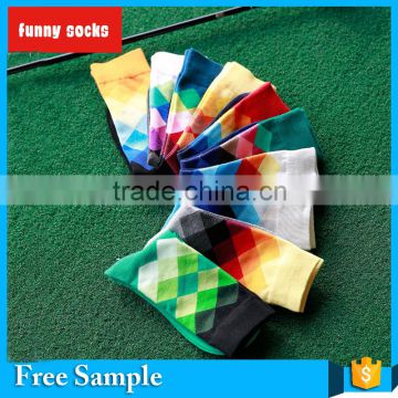 china make your own design cotton black happy men tube socks