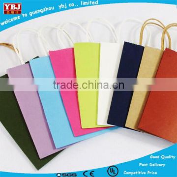 Colorful cheap shopping kraft paper bag with tissue handle