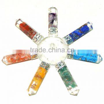 Orgone Crystal 7 Chakra Point Energy Generator : Wholesale Energy Generator