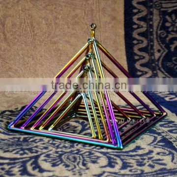 Seven color quartz crystal singing pyramid
