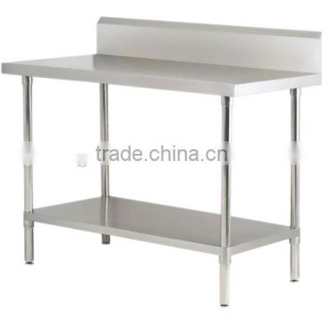 Stainless Steel Commerical WorkTable With Splashback and Under Shelf GR-404