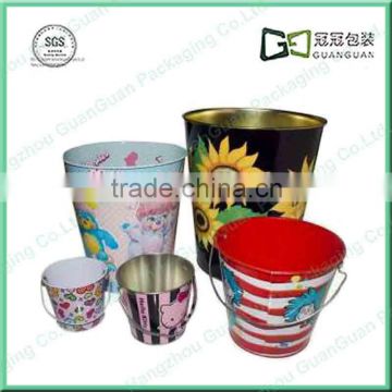 China metal popcorn tin box with lid