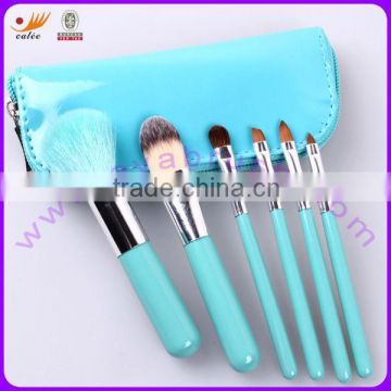 6pcs Nice Blue Zip Pouch Mini Cosmetic Brush Kit