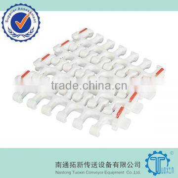 2400A Radius Flush Grid Plastic seafood Modular Conveyor belt