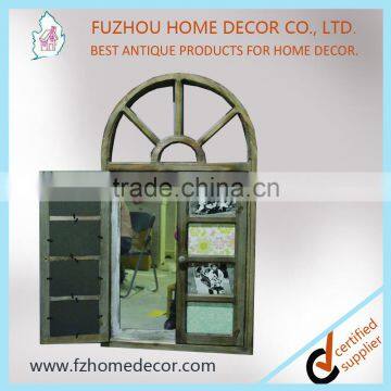 2016 antique style wooden mirror WITH photo openings
