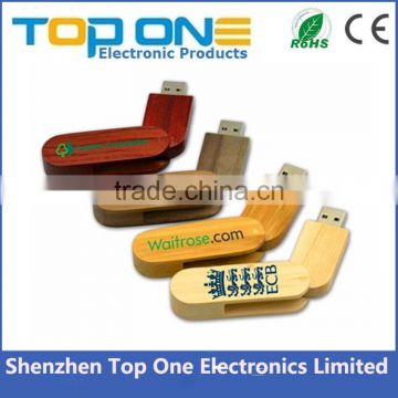 Wholesale New Arrival engraving logo twister wood usb flash drive, Rotated bamboo USB stick
