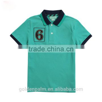 100% cotton applique school uniform polo shirt for children