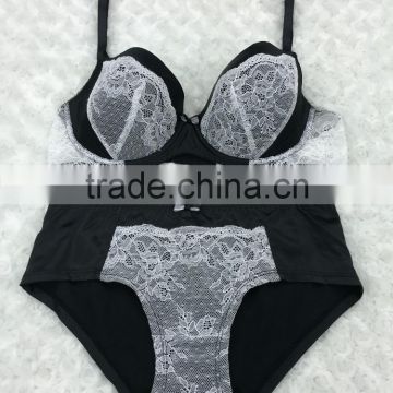 Nylon lace padded bra with brief sets Ladies Underwear Sexy Bra And Panty New Design