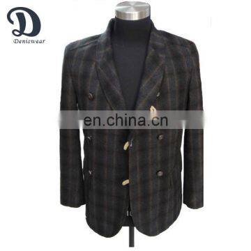 Men's Plaid Wool Coat New Style,shawl collar