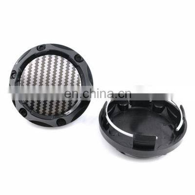 Carbon Fiber Black Customized 64MM ABS Plastic Wheel Rim Hubcap