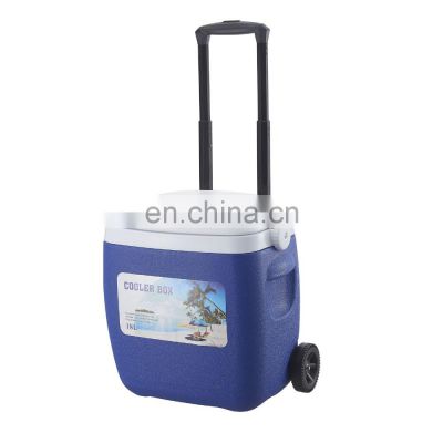 18L Trolley  Rolling Cooler Box Portable Outdoor Ice Insulated Storage Box Beer Cans Cooler Box with Wheels