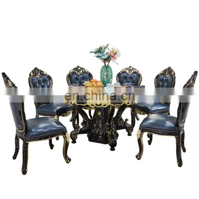 Dining Room Set Home Furniture Antique Marble Top Dining Table Set
