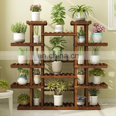 Wooden Plant Stand Multifunctional Movable Flower Shelf In Flower Pots & Planters