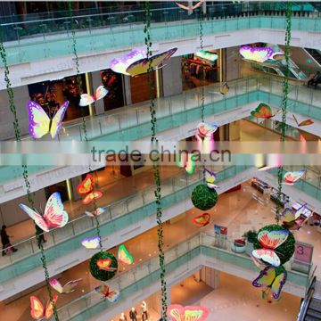 Shopping mall four seasons decoration atrium green grass ball with butterfly