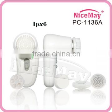 handheld rotary facial brush with 6 heads