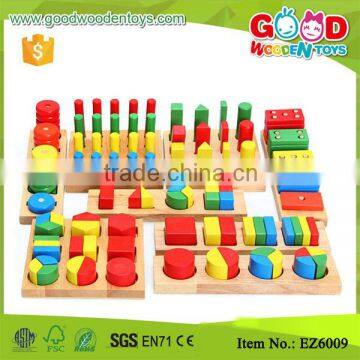 8 Pieces Montessori Materials Geometry Shape Sorter Cylinder Educational Toy Block Wood Teaching Aids                        
                                                Quality Choice