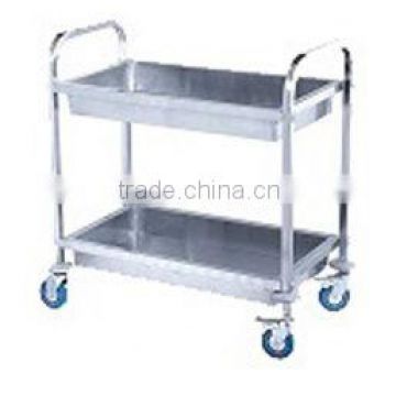 FAYK.BRDL2 FILMA Tea Trolleys-2 Tier Stainless Steel Collecting Cart - Square Tube