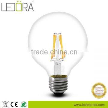 Hot!! 220V All glass no plastic 2200K, 2500K, 2700K, 3.5W 6W dimmable LED Filament Bulb G95