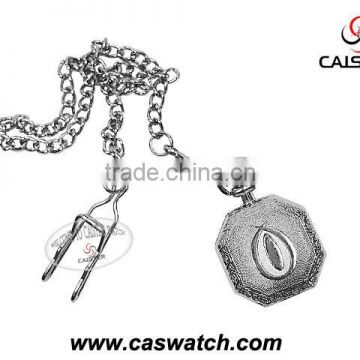 Unique style octagon silver pendant pocket watch