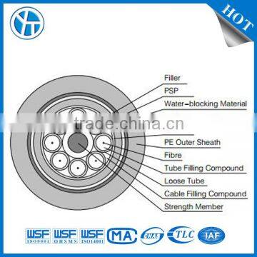 stranded loose tube cable with aluminum tape and steel tape,double sheath GYTA53