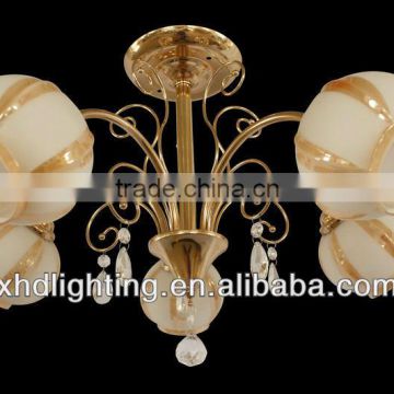 popular Russia glass ceiling lamp/ gild color flower lamp