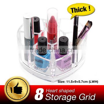acrylic Heart Shape Lipstick Holder Acrylic Cosmetic Organizer acrylic Jewelry Box