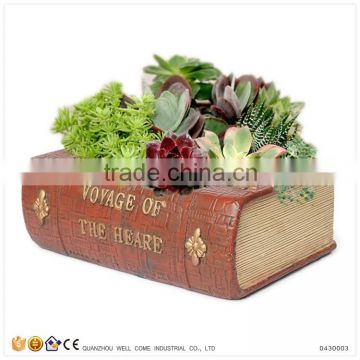 Office Decorative Items Polyresin Book Shape Rectangular Planter Box