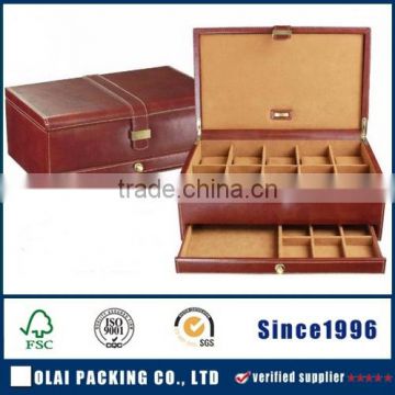 leather cufflink tie clips box