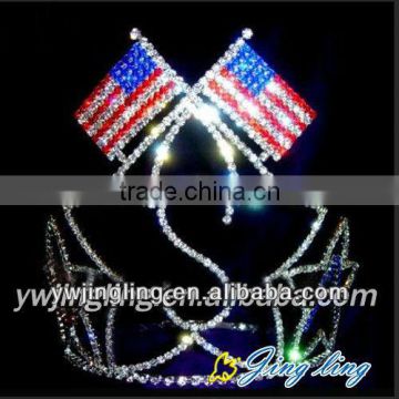rhinestone USA flag patirotic crown