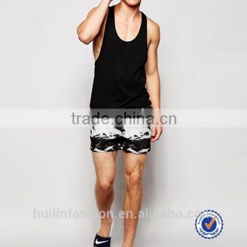 custom design elastic bandwaist with drawstring mens swimsuit/plain for shorts men