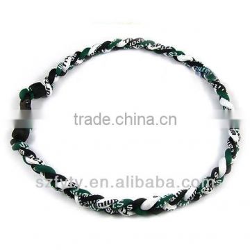 braided 3 strands necklace titanium