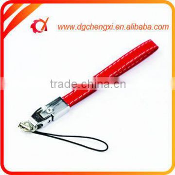 2015 New Design Red Leather Hand Phone Strap Wholesale