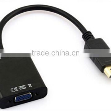 Display port male to VGA female With gold plated black color top quality 23cm