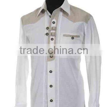 Traditional German Bavarian Trachten Shirt white Coton