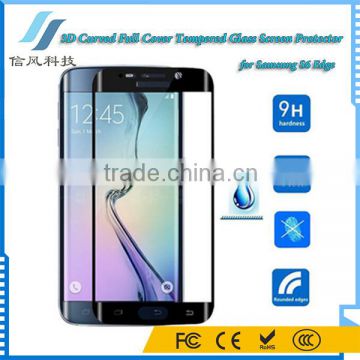 3D Curved Full Cover Tempered Glass for Samsung S6 Edge Screen Protector Black