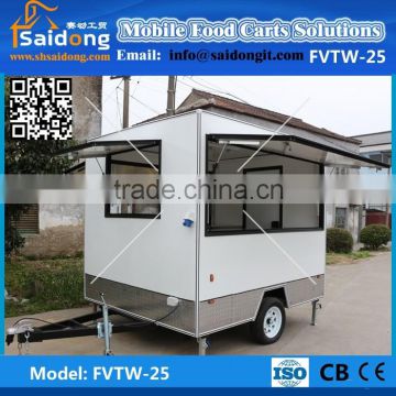 New style new shape food trailer mobile food cart/fast food caravan/bakery food cart trailer for sale