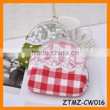 Latest Signature Cotton Lace Lucky Cat Woman Coin Wallet Wholesale ZTMZ-CW016