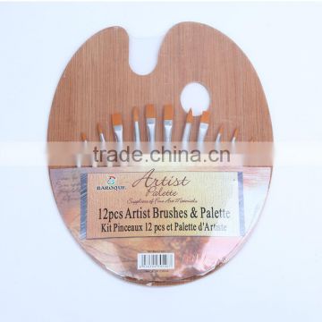 Yiwu Art Supplier Export Color Palette,Morden Art Painting Tool 1 holes Wood Painting Palette