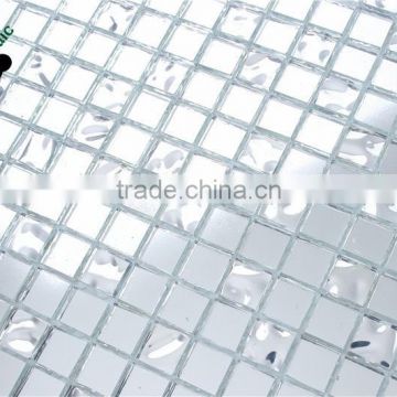 MB SMG14 Wholesale Chinese Mosaic Silver Backsplash Tile Silver Leaf Glass Mosaic