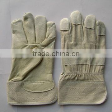 White pig grain leather gloves