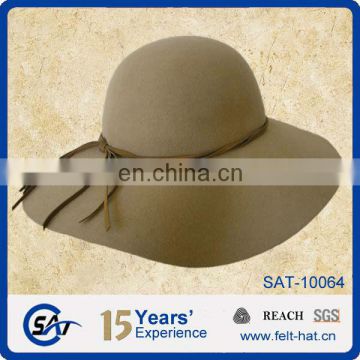 wool floppy hat with fashion decoration