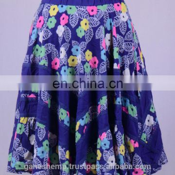 Dark Blue Shade Flower Power Mini Skirt HHCS 132 A