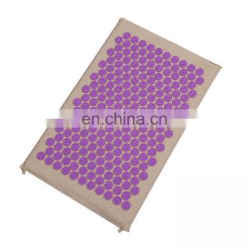 Plastic spikes natural cotton fabric acupressure mat