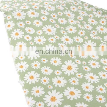 Soft small daisy fabric 100D four side elastic digital printed fabric chrysanthemum top women's dress fabric 120Gsm