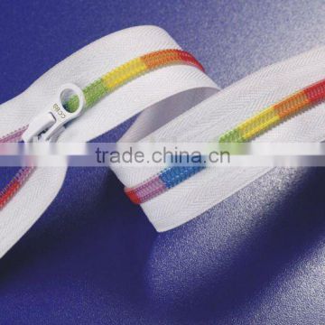 Colourful No.7 Colored Teeth Quality Nylon Zipper for sale