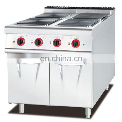 Stainless Steel Electric cooking Range 4 hot plates With Cabinet