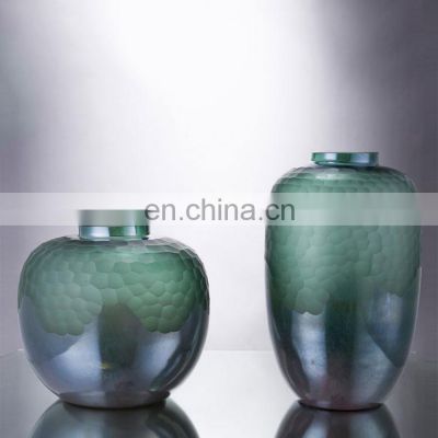 Modern Design Scale Pattern Glass Vase Decor High End Flower For Home Decoration