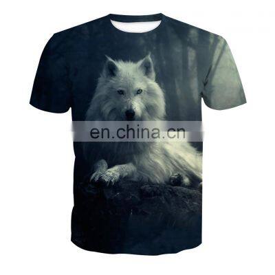 Fashion 3D COOL Cool Colorful Dog  Printed  Men  Casual T-shirt with Crew Neck t- shirt men's t-shirts