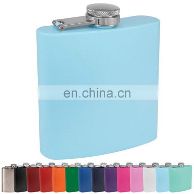 6oz Best Selling Leak, Proof Stainless Steel Alcohol Hip Flasks Powder Coated/